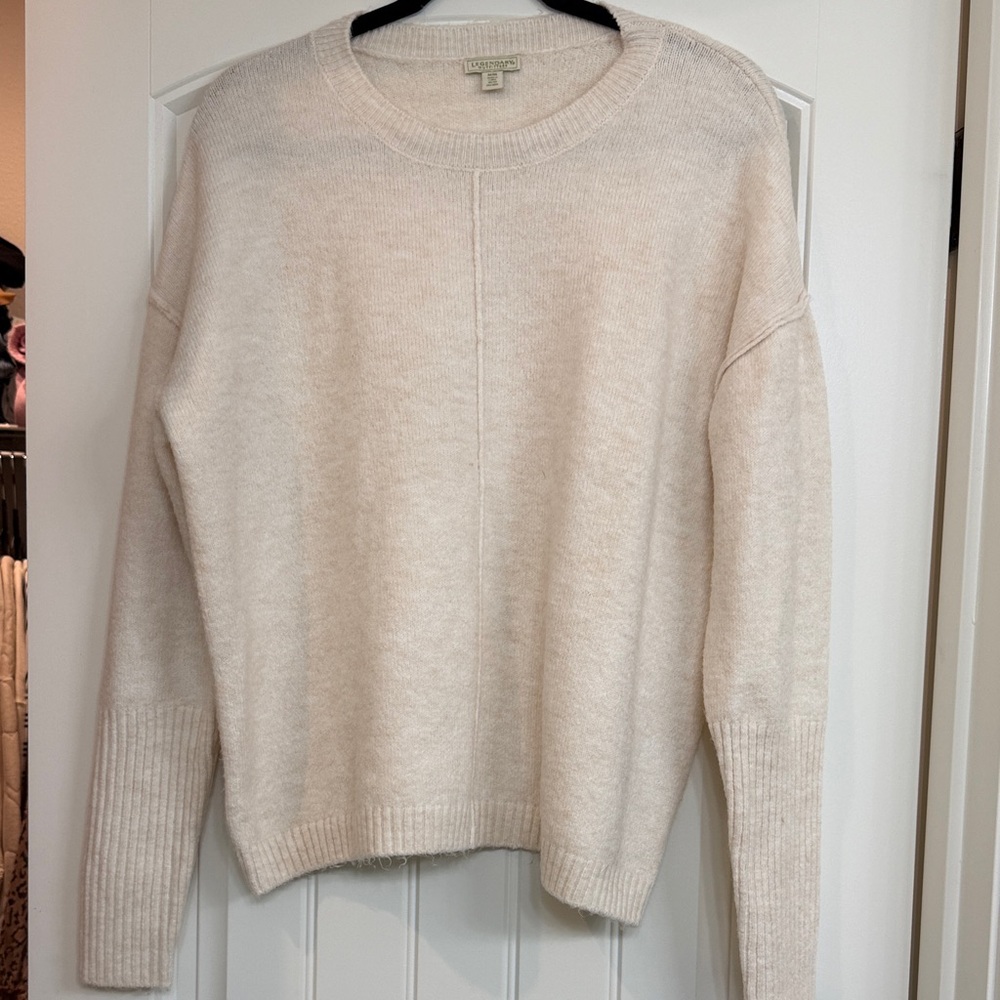 Elegant Cream Crew Neck Sweater